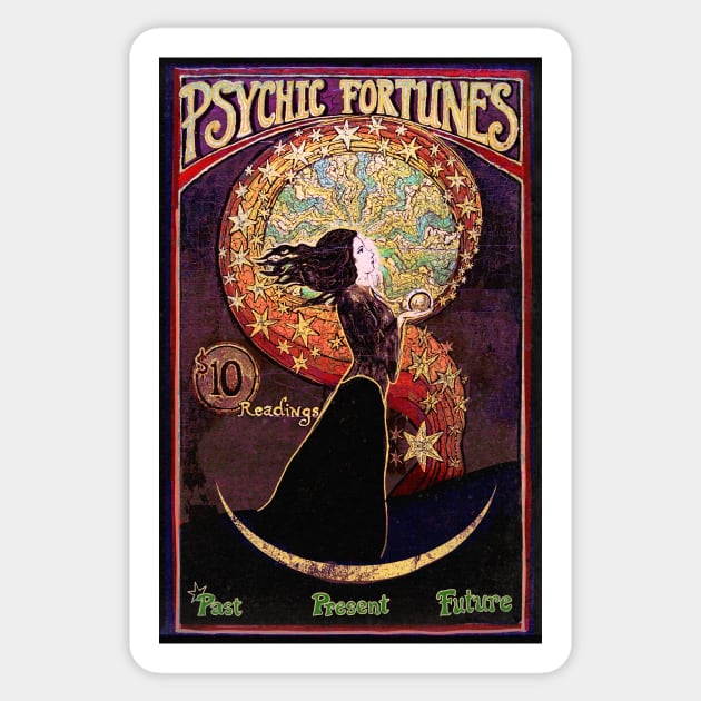 Psychic Fortunes Vintage Poster Sticker by wildtribe